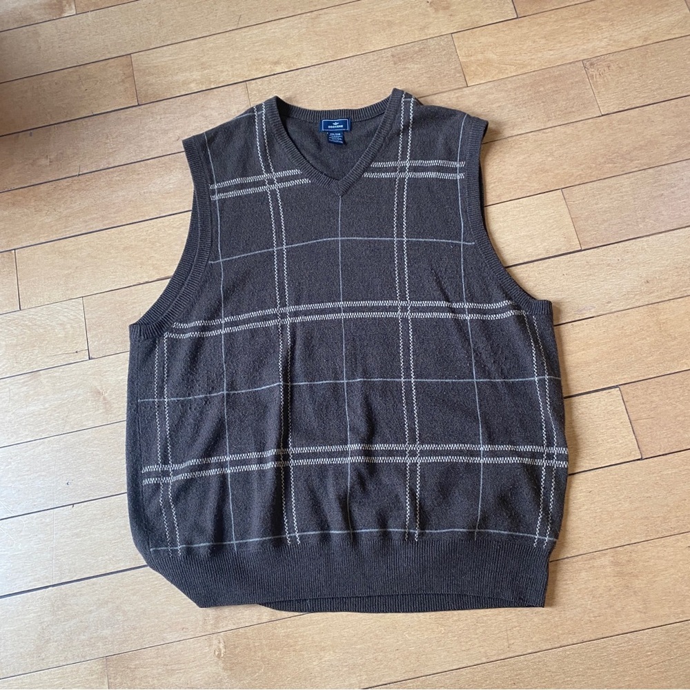 Brown Plaid Sweater Vest